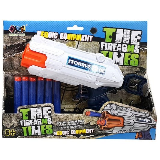 Foam Dart Gun w/ 6 Foam Darts, 22cm