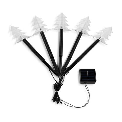 Solar Tree Shape Path Lights, Asstd, 5pk