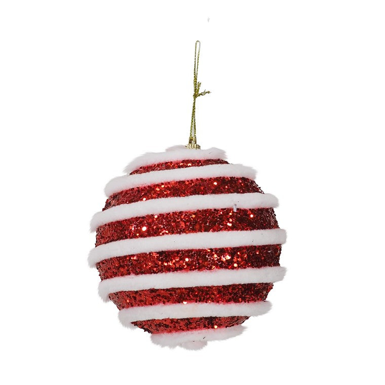 Snow Stripe Candy Ball, 10cm, Asstd