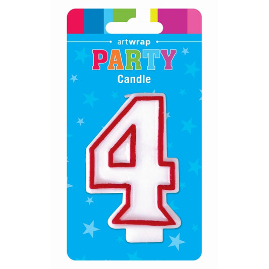 Number Candle, Red, 4