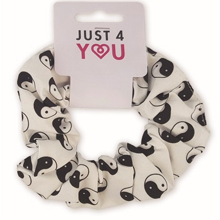 Hair Scrunchie, Yin and Yang, 2 Asstd Colours