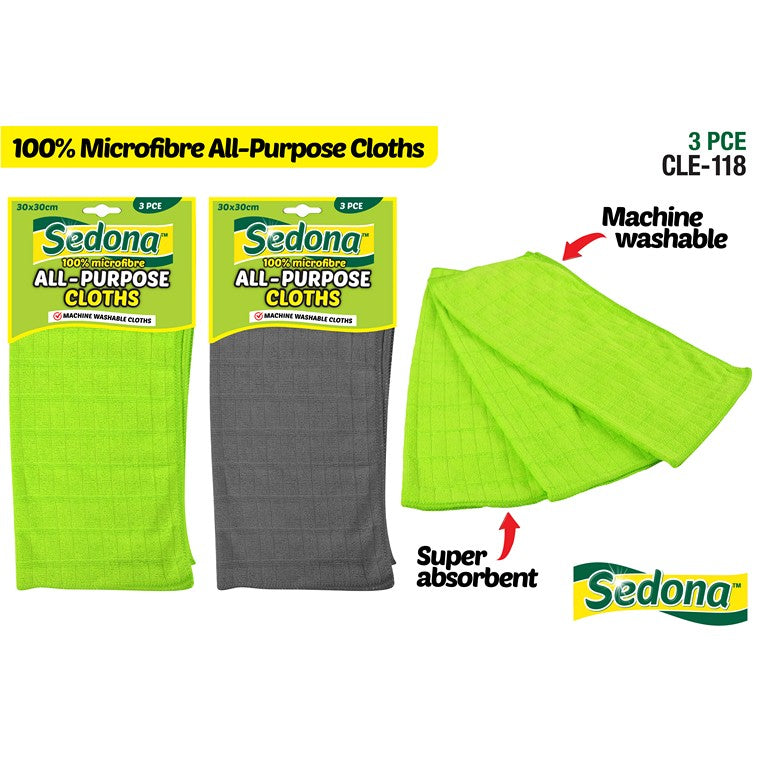 Sedona Microfiber Cleaning Cloths, 3pk