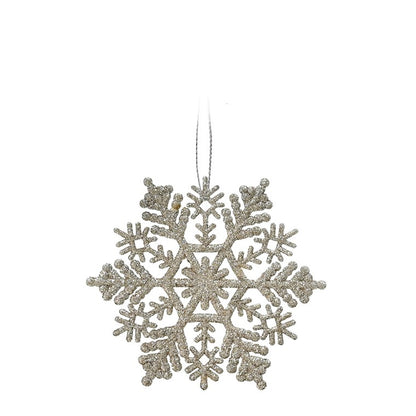 Hanging Glitter Snowflake, Asstd, 6pk