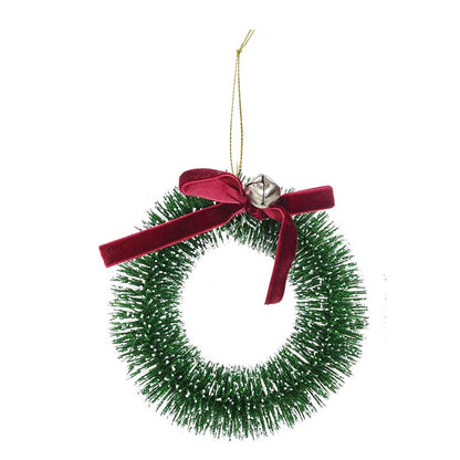 Hanging Bristle Wreath, 12cm, Asstd