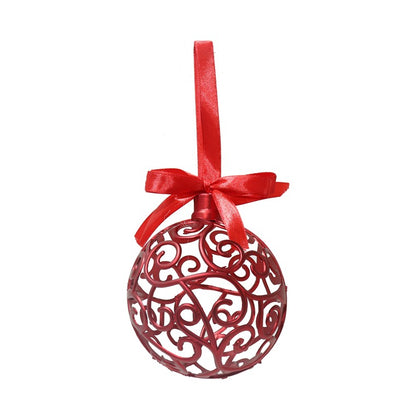 Filagree Bauble Red Bow, Asstd Colours