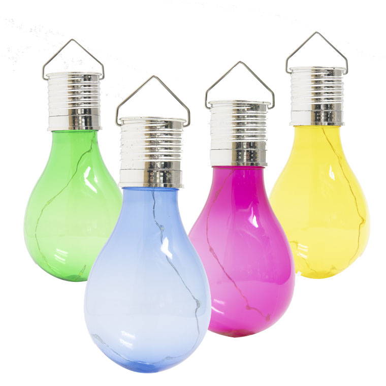 Solar Colourful Bulb Light, 4 Asstd Colours