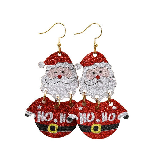 Christmas Earrings Novelty Glitter, Asstd