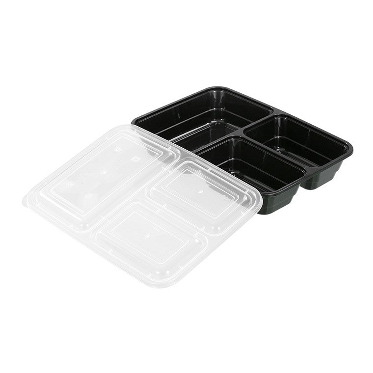 L&L Food Prep 3 Section Containers, 1200ml, 8pk