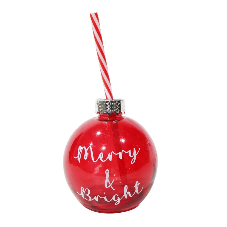 Christmas Bauble w/ Straw, Asstd