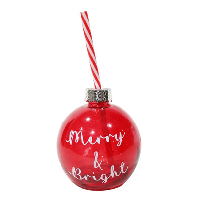 Christmas Bauble w/ Straw, Asstd