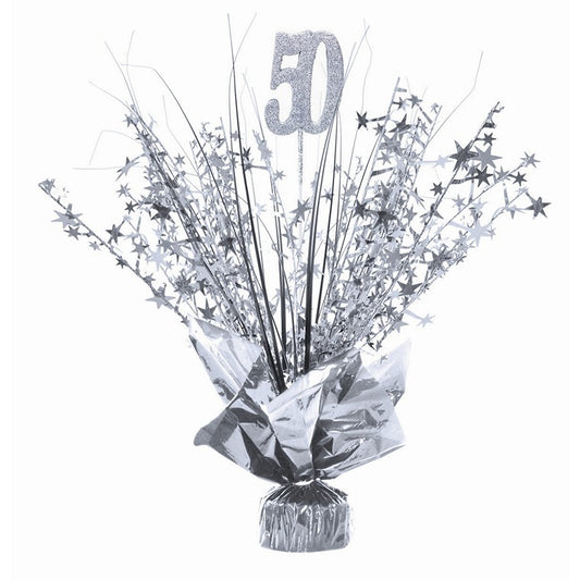 Party Table Decoration, Silver 50th