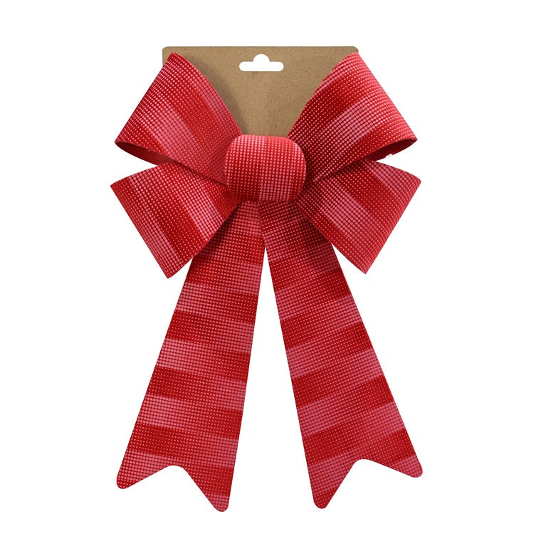 Red Velvet Embossed Bow, Asstd