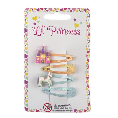 Little Princess Snap Clip, Princesses, 4pk, 2 Asstd Designs