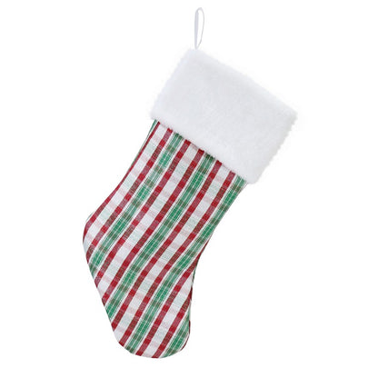 Classic Stocking w/ Plush Trim, 50cm, Asstd