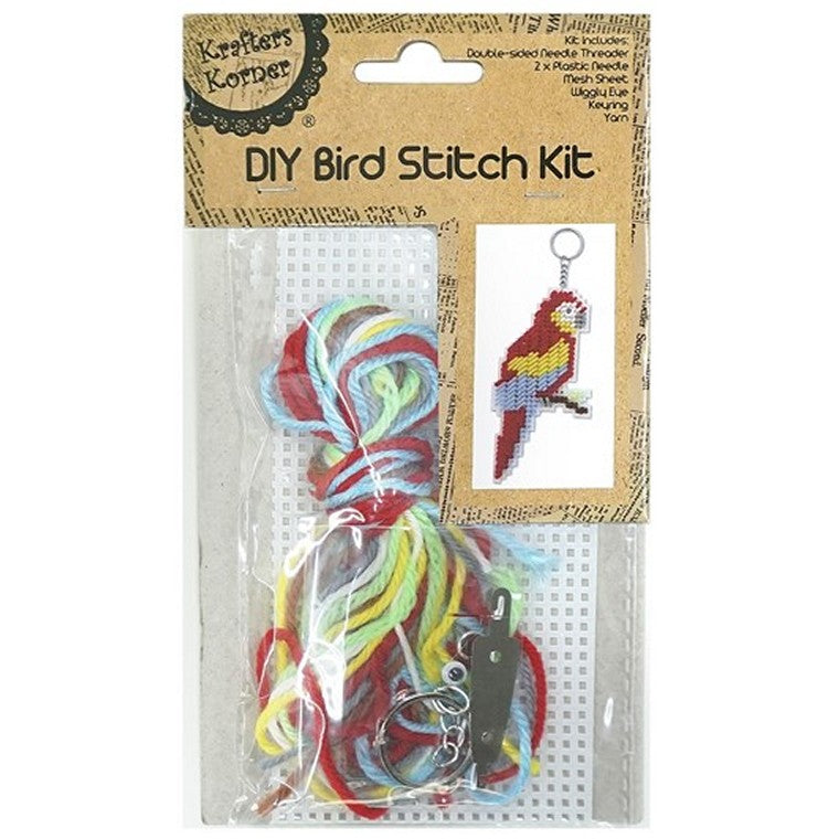 DIY Mesh Bird Stitch Kit, 4 Asstd Designs