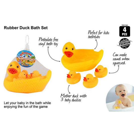 Rubber Duck Bath Set, 4pc