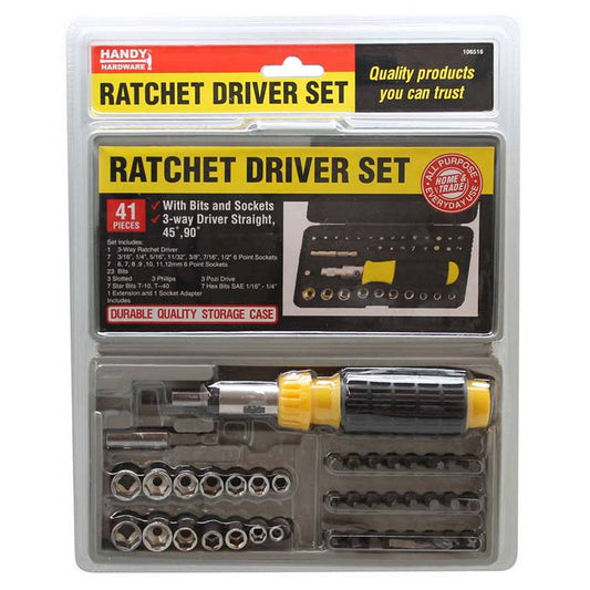 Ratchet Driver Set In Case, 41pce