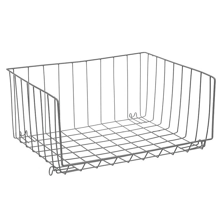 Wire Stackable Storage Basket, 47x42x22cm, 2 Asstd Colours