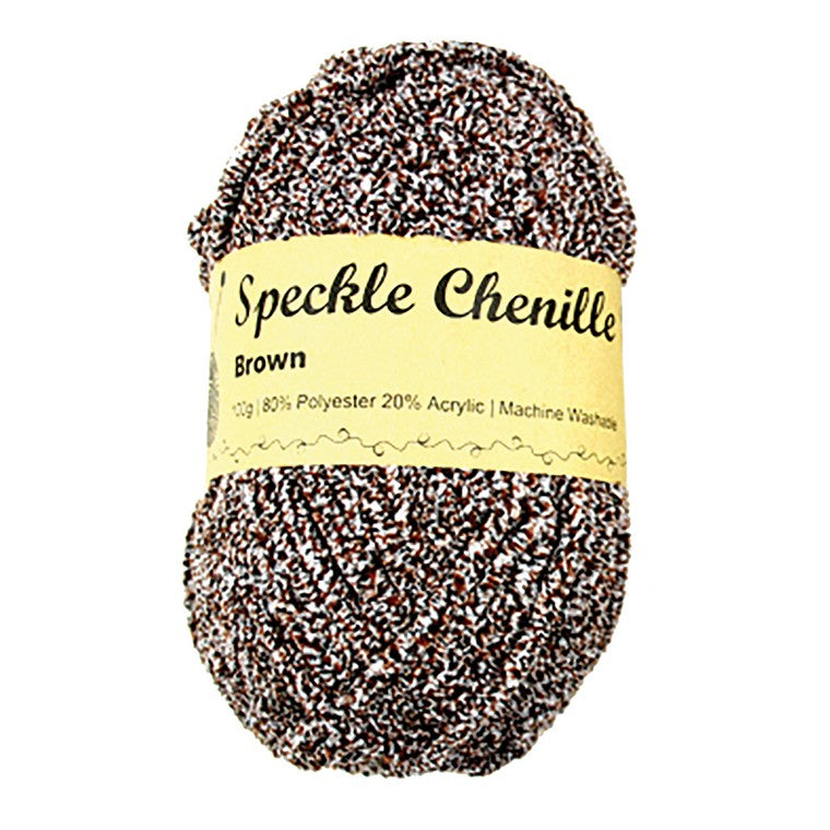 Speckle Chenille Yarn, Brown