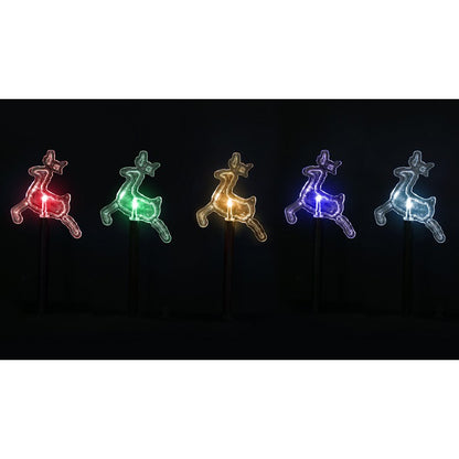 Solar Reindeer Path Lights, Asstd, 5pk