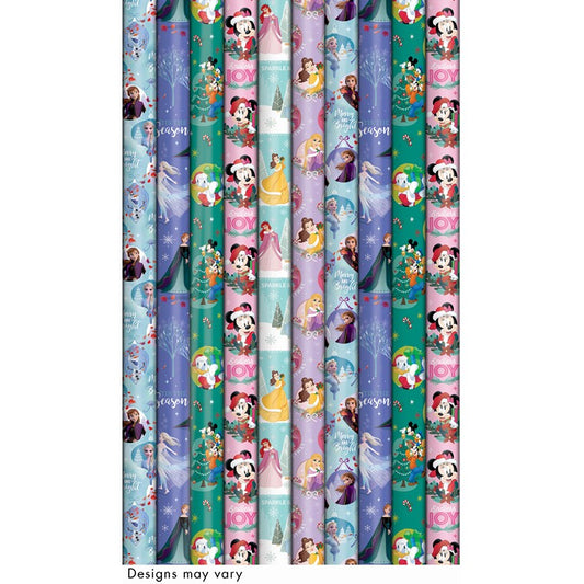 Christmas Disney Princess Wrap, 3m x 70cm, Asstd