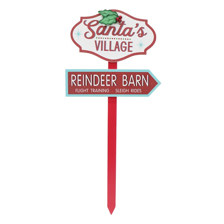 Santa's Village Sign, 70cm, Asstd