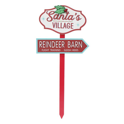 Santa's Village Sign, 70cm, Asstd