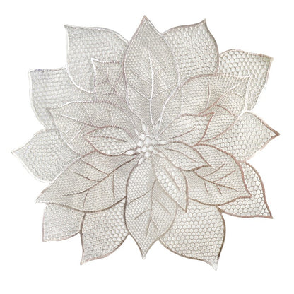 Metallic Placemat Poinsettia, 48cm