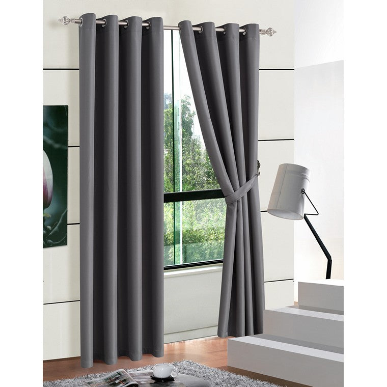 Metro Eyelet Woven Blockout Curtain, Asstd