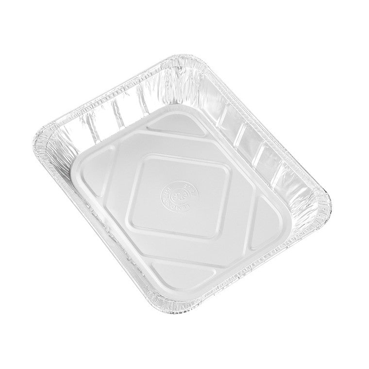 L&L Foil Tray w/ Plastic Lid, 3pk