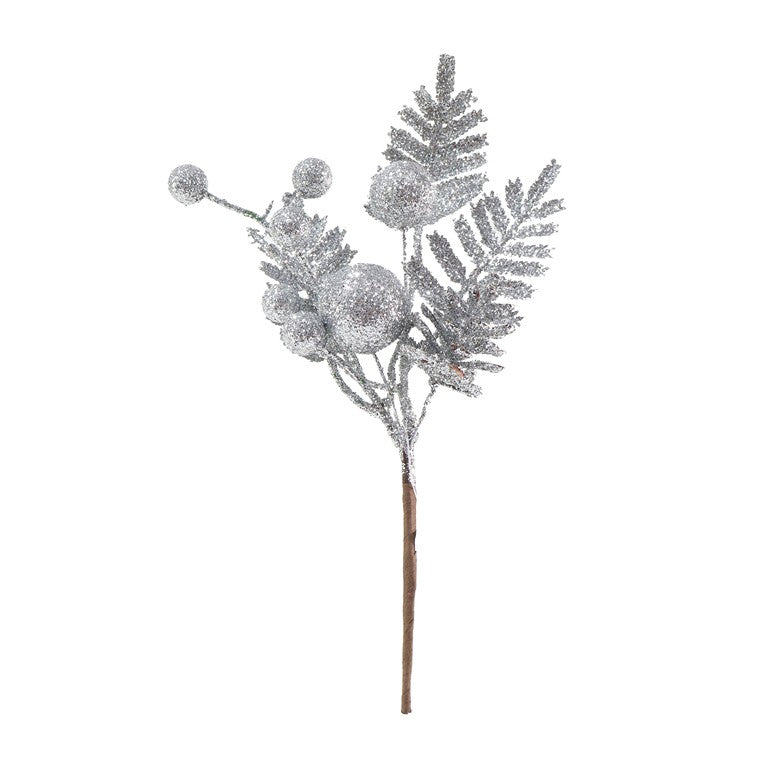 Glitter Baubles Fern Pick, Pastel, Asstd