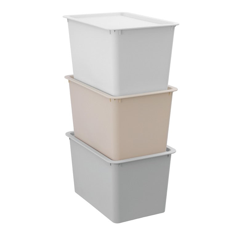 Tidy Storage Box w/ Lid, 20L, 3 Asstd Colours