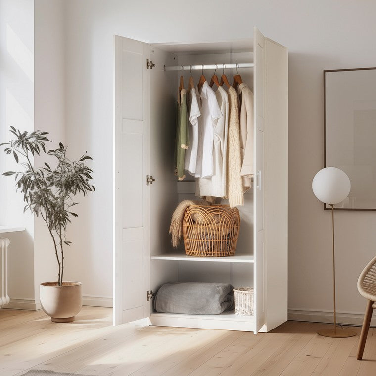 H&G 2 Door Wardrobe, White