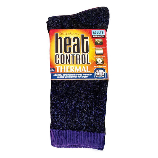 Ladies Crew Heat Control Socks, Purple