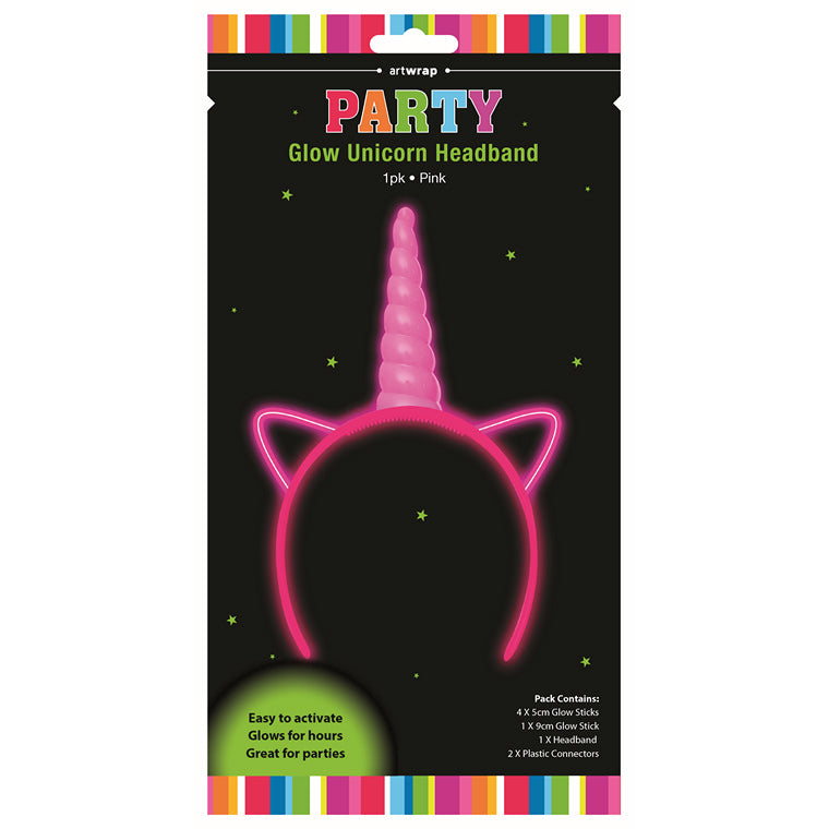 Glow Unicorn Headband, Pink