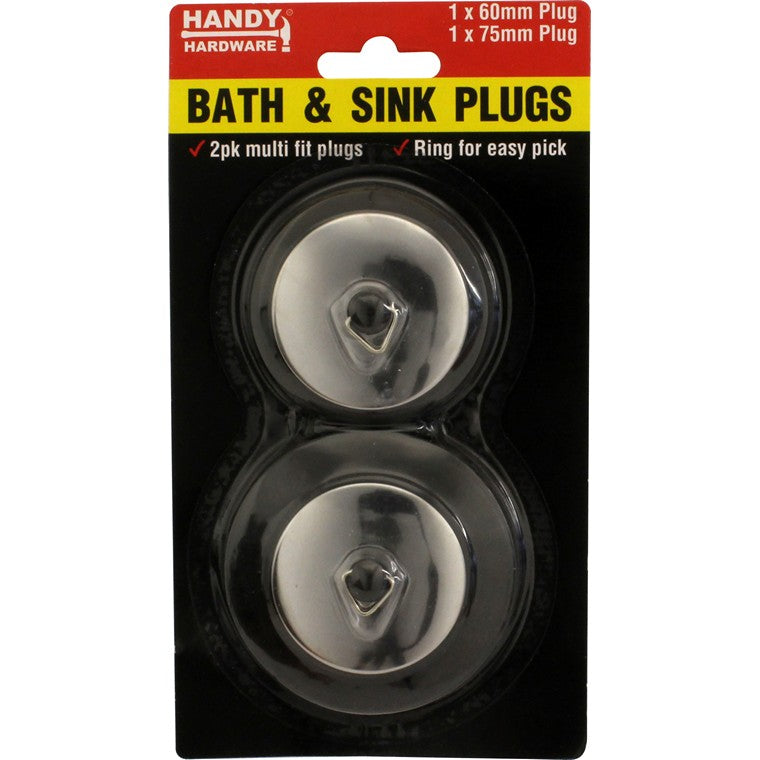 Multi Fit Bath & Sink Plugs, 2pk