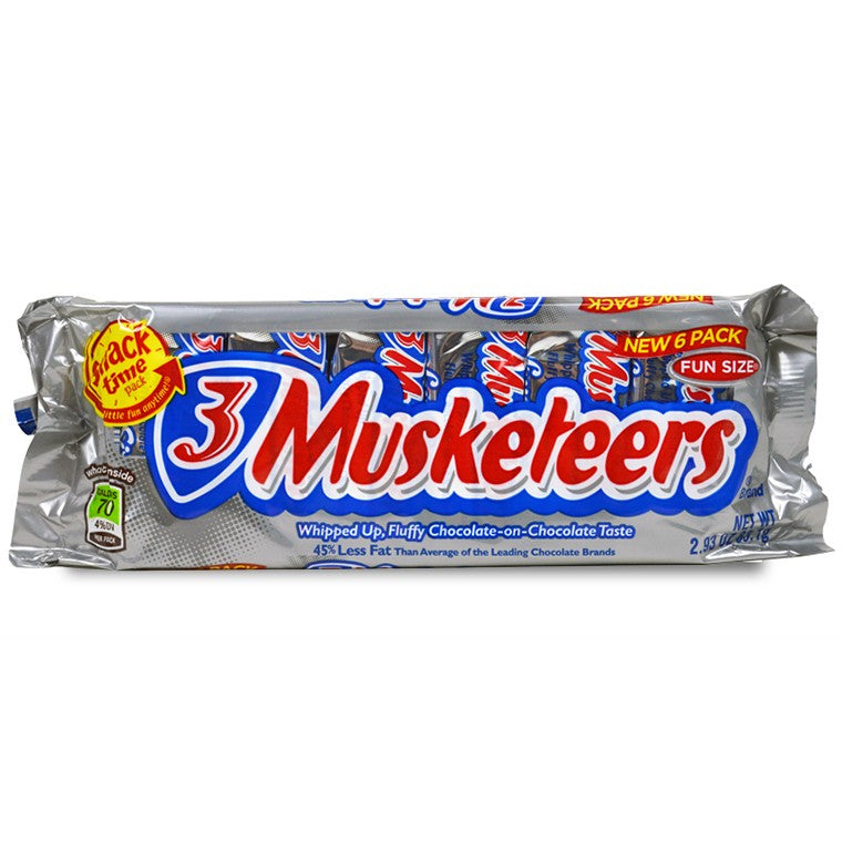 3 Musketeers, Funsize Chocolate Bars, 6pk