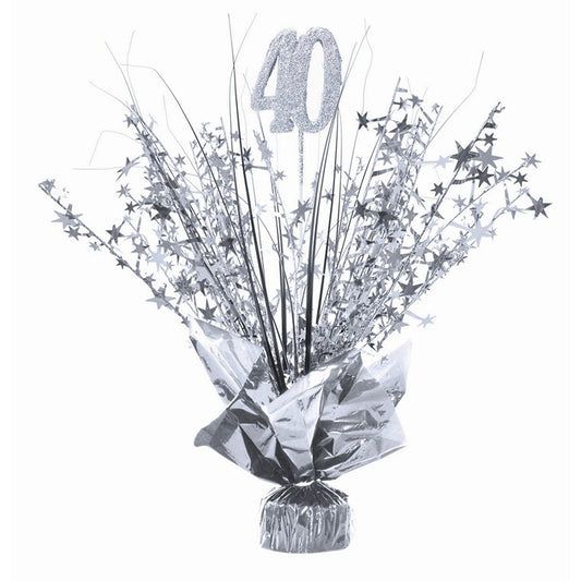 Party Table Decoration, Silver 40th