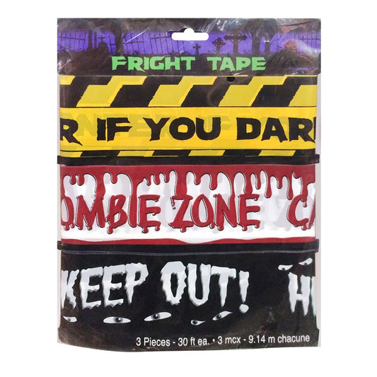 Halloween Warning Fright Tape, 3pk, 9m