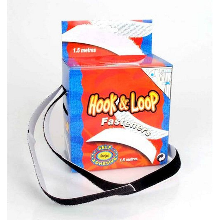 Hook & Loop Self Adhesive Strips, Black