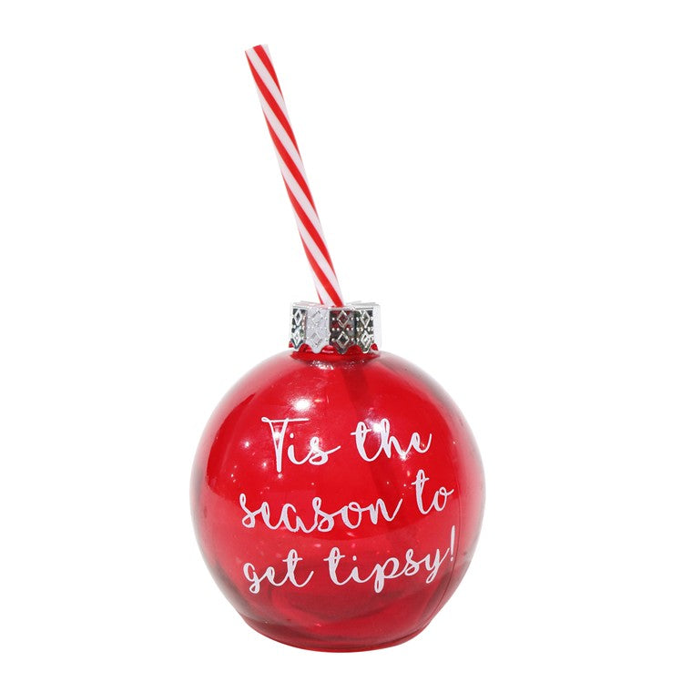 Christmas Bauble w/ Straw, Asstd