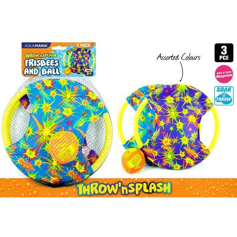 Water Splash Frisbee, 26cm, 3pce