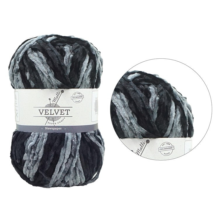 Velvet Multicolour Yarn, Newspaper, 100gm