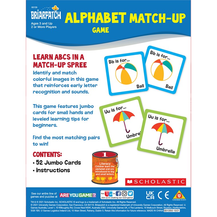 Scholastic Alphabet Match Up Game