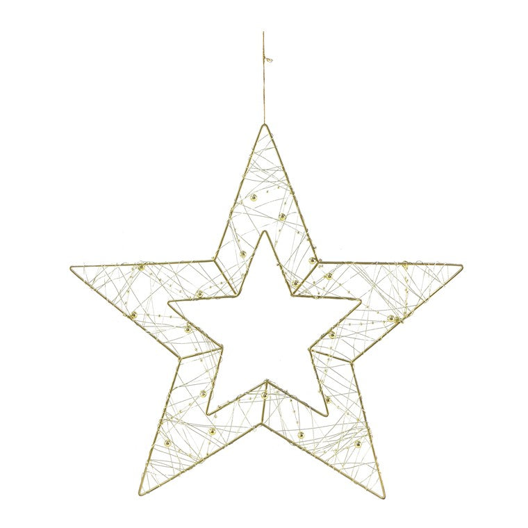 Metallic Silhouette Bead Star, 40cm