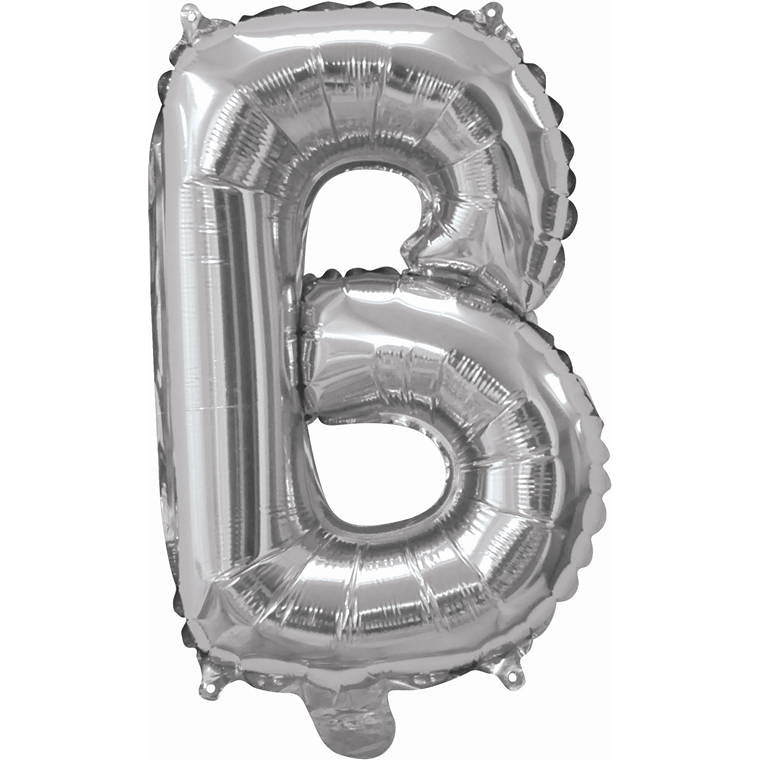 Silver Foil Balloon, 35cm, Letter B