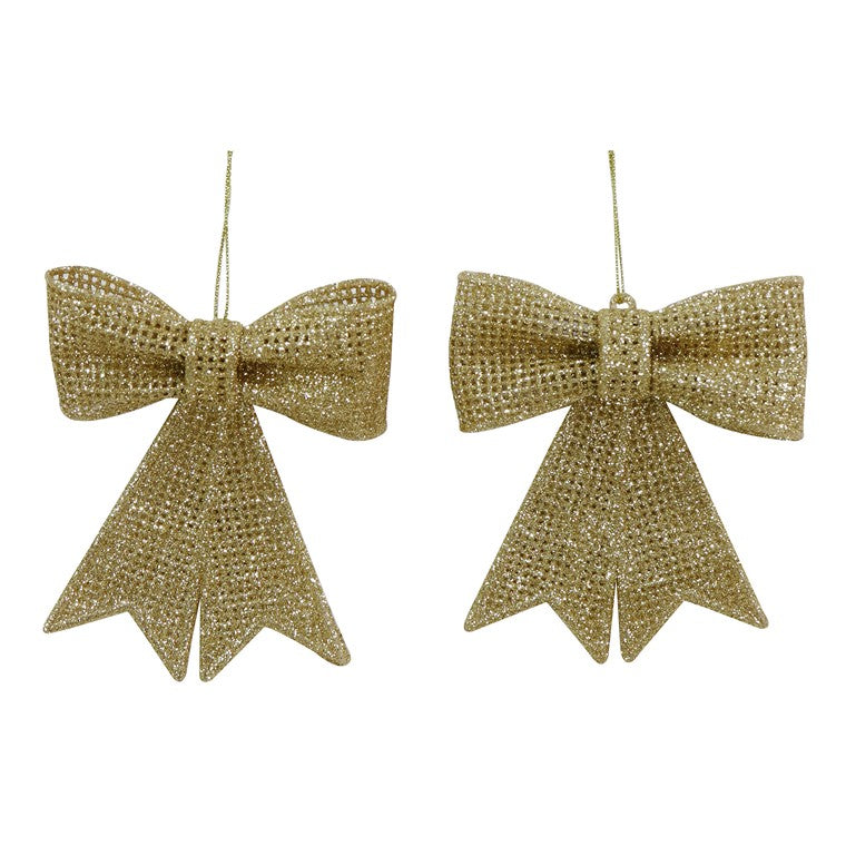 Hanging Glitter Mesh Bow, 2pk, Asstd