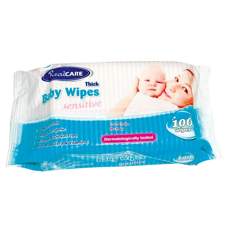 Thick Baby Wipes w/ Aloe Vera & Vitamin E, 100pk