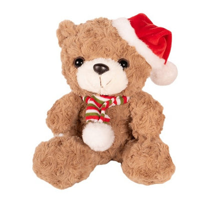 Plush Santa Teddy, Asstd, 22cm