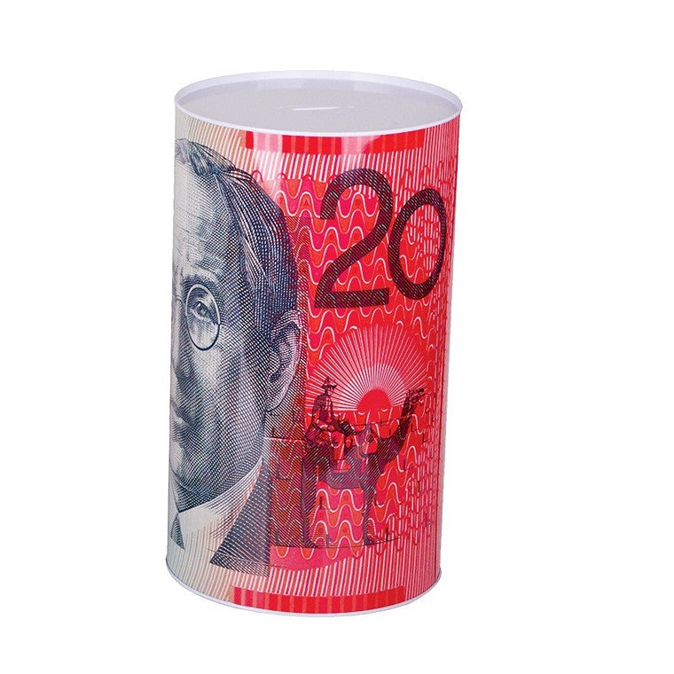 Aust Note Money Tin, Jumbo, 3 Asstd Designs